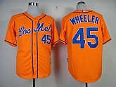 New York Mets Authentic #45 Zack Wheeler Los Mets Cool Base Orange Jerseys,baseball caps,new era cap wholesale,wholesale hats