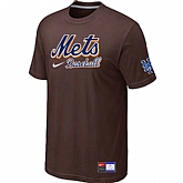 New York Mets Brown Nike Short Sleeve Practice T-Shirt,baseball caps,new era cap wholesale,wholesale hats