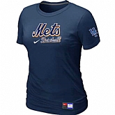 New York Mets Nike Women's D.Blue Short Sleeve Practice T-Shirt,baseball caps,new era cap wholesale,wholesale hats