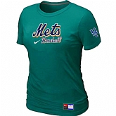 New York Mets Nike Women's L.Green Short Sleeve Practice T-Shirt,baseball caps,new era cap wholesale,wholesale hats