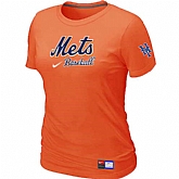 New York Mets Nike Women's Orange Short Sleeve Practice T-Shirt,baseball caps,new era cap wholesale,wholesale hats