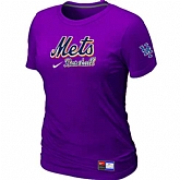New York Mets Nike Women's Purple Short Sleeve Practice T-Shirt,baseball caps,new era cap wholesale,wholesale hats
