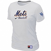 New York Mets Nike Women's White Short Sleeve Practice T-Shirt,baseball caps,new era cap wholesale,wholesale hats