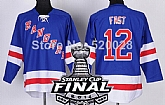New York Rangers #12 Jesper Fast 2014 Stanley Cup Light Blue Jersey,baseball caps,new era cap wholesale,wholesale hats