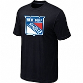 New York Rangers Big & Tall Logo Black T-Shirt,baseball caps,new era cap wholesale,wholesale hats
