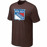 New York Rangers Big & Tall Logo Brown T-Shirt,baseball caps,new era cap wholesale,wholesale hats