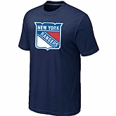 New York Rangers Big & Tall Logo D.Blue T-Shirt,baseball caps,new era cap wholesale,wholesale hats