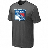 New York Rangers Big & Tall Logo D.Grey T-Shirt,baseball caps,new era cap wholesale,wholesale hats
