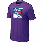 New York Rangers Big & Tall Logo Purple T-Shirt,baseball caps,new era cap wholesale,wholesale hats