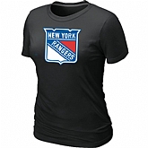 New York Rangers Big & Tall Women's Logo Black T-Shirt,baseball caps,new era cap wholesale,wholesale hats