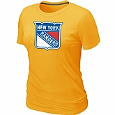 New York Rangers Big & Tall Women's Logo Yellow T-Shirt,baseball caps,new era cap wholesale,wholesale hats