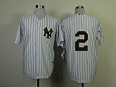 New York Yankees #2 Derek Jeter Fashion White Jerseys,baseball caps,new era cap wholesale,wholesale hats