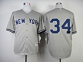 New York Yankees #34 A.J. Burnett Gray Throwback Jerseys,baseball caps,new era cap wholesale,wholesale hats