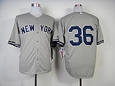 New York Yankees #36 Kevin Youkilis Gray Throwback Jerseys,baseball caps,new era cap wholesale,wholesale hats