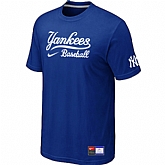 New York Yankees Blue Nike Short Sleeve Practice T-Shirt,baseball caps,new era cap wholesale,wholesale hats
