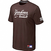 New York Yankees Brown Nike Short Sleeve Practice T-Shirt,baseball caps,new era cap wholesale,wholesale hats