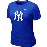 New York Yankees Heathered Blue Nike Women's Blended T-Shirt,baseball caps,new era cap wholesale,wholesale hats