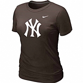 New York Yankees Heathered Brown Nike Women's Blended T-Shirt,baseball caps,new era cap wholesale,wholesale hats