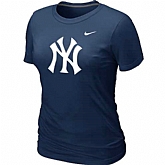 New York Yankees Heathered D.Blue Nike Women's Blended T-Shirt,baseball caps,new era cap wholesale,wholesale hats