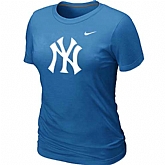 New York Yankees Heathered L.blue Nike Women's Blended T-Shirt,baseball caps,new era cap wholesale,wholesale hats