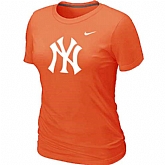 New York Yankees Heathered Orange Nike Women's Blended T-Shirt,baseball caps,new era cap wholesale,wholesale hats