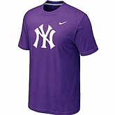 New York Yankees Heathered Purple Nike Blended T-Shirt,baseball caps,new era cap wholesale,wholesale hats