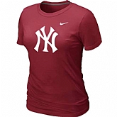 New York Yankees Heathered Red Nike Women's Blended T-Shirt,baseball caps,new era cap wholesale,wholesale hats
