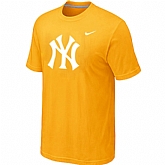 New York Yankees Heathered Yellow Nike Blended T-Shirt,baseball caps,new era cap wholesale,wholesale hats