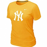 New York Yankees Heathered Yellow Nike Women's Blended T-Shirt,baseball caps,new era cap wholesale,wholesale hats
