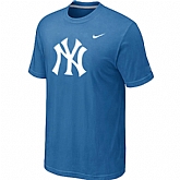 New York Yankees Heathered light Blue Nike Blended T-Shirt,baseball caps,new era cap wholesale,wholesale hats