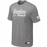 New York Yankees L.Grey Nike Short Sleeve Practice T-Shirt,baseball caps,new era cap wholesale,wholesale hats