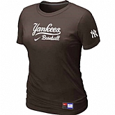 New York Yankees Nike Women's Brown Short Sleeve Practice T-Shirt,baseball caps,new era cap wholesale,wholesale hats