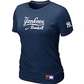 New York Yankees Nike Women's D.Blue Short Sleeve Practice T-Shirt,baseball caps,new era cap wholesale,wholesale hats