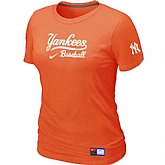 New York Yankees Nike Women's Orange Short Sleeve Practice T-Shirt,baseball caps,new era cap wholesale,wholesale hats