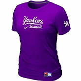 New York Yankees Nike Women's Purple Short Sleeve Practice T-Shirt,baseball caps,new era cap wholesale,wholesale hats