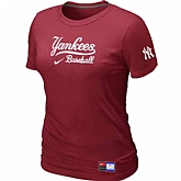 New York Yankees Nike Women's Red Short Sleeve Practice T-Shirt,baseball caps,new era cap wholesale,wholesale hats