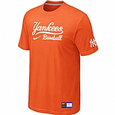 New York Yankees Orange Nike Short Sleeve Practice T-Shirt,baseball caps,new era cap wholesale,wholesale hats