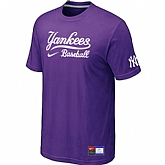 New York Yankees Purple Nike Short Sleeve Practice T-Shirt,baseball caps,new era cap wholesale,wholesale hats