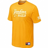 New York Yankees Yellow Nike Short Sleeve Practice T-Shirt,baseball caps,new era cap wholesale,wholesale hats