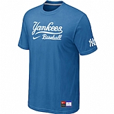New York Yankees light Blue Nike Short Sleeve Practice T-Shirt,baseball caps,new era cap wholesale,wholesale hats