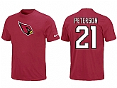 Nike Arizona Cardinals 21 peterson Name & Number T-Shirt Red,baseball caps,new era cap wholesale,wholesale hats