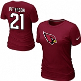 Nike Arizona Cardinals 21 peterson Name & Number Women's T-Shirt Red,baseball caps,new era cap wholesale,wholesale hats