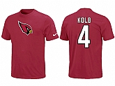 Nike Arizona Cardinals 4 Kolb Name & Number T-Shirt Red,baseball caps,new era cap wholesale,wholesale hats