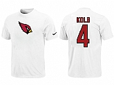 Nike Arizona Cardinals 4 Kolb Name & Number T-Shirt White,baseball caps,new era cap wholesale,wholesale hats