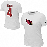 Nike Arizona Cardinals 4 Kolb Name & Number Women's T-Shirt White,baseball caps,new era cap wholesale,wholesale hats