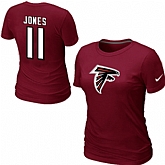 Nike Atlanta Falcons 11 Jones Name & Number Women's T-Shirt Red,baseball caps,new era cap wholesale,wholesale hats