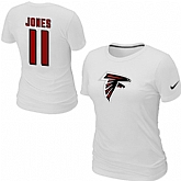 Nike Atlanta Falcons 11 Jones Name & Number Women's T-Shirt White,baseball caps,new era cap wholesale,wholesale hats