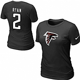 Nike Atlanta Falcons 2 ryan Name & Number Women's T-Shirt Black,baseball caps,new era cap wholesale,wholesale hats