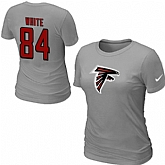 Nike Atlanta Falcons 84 white Name & Number Women's T-Shirt Grey,baseball caps,new era cap wholesale,wholesale hats