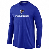 Nike Atlanta Falcons Authentic Logo Long Sleeve T-Shirt Blue,baseball caps,new era cap wholesale,wholesale hats